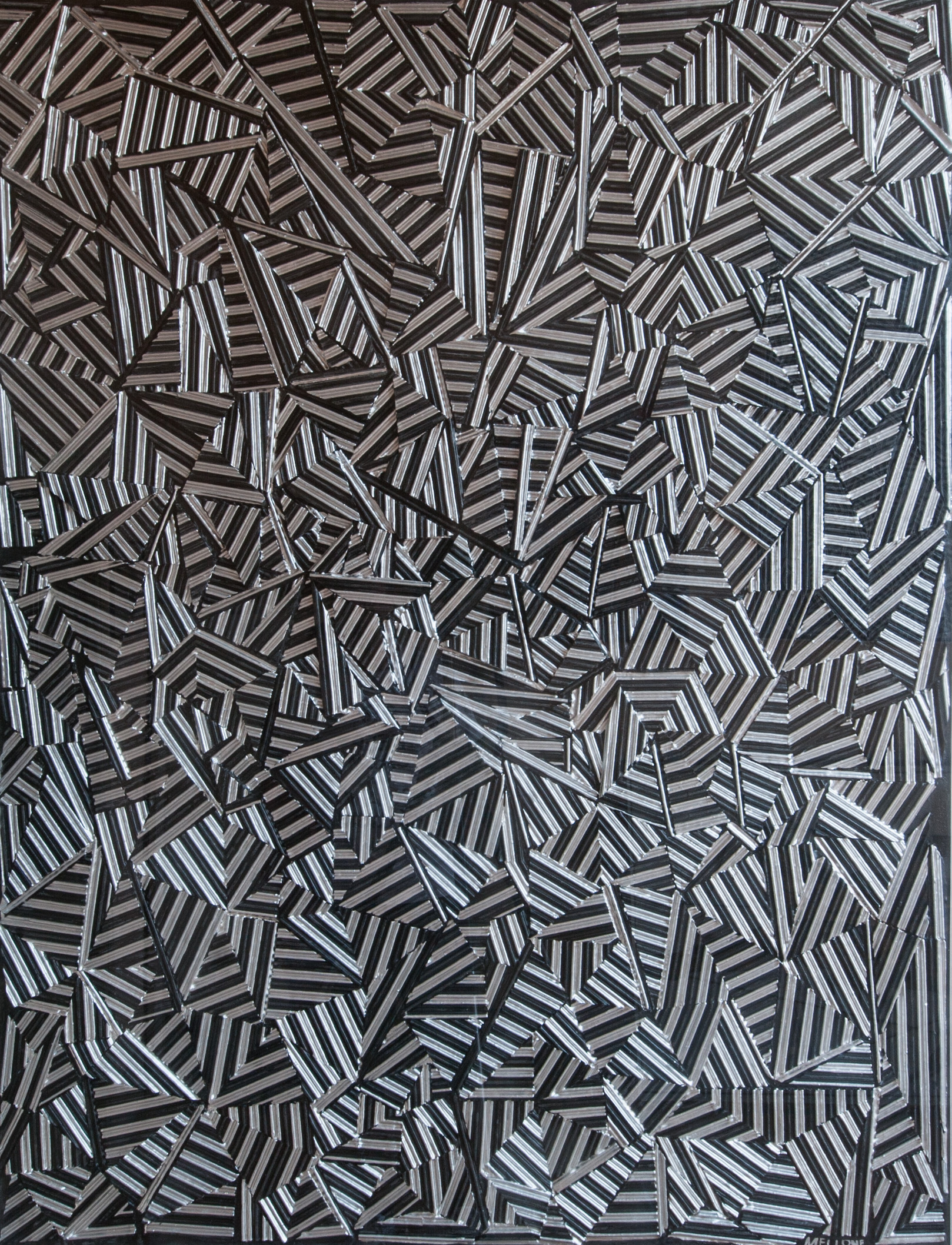 Struttura Cellulare n. 19 - 1968 tecnica mista su faesite 130 x 100